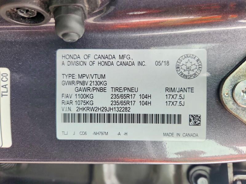 Продажа на аукционе авто 2018 Honda Cr-v, vin: 2HKRW2H29JH132282, номер лота: 70379456