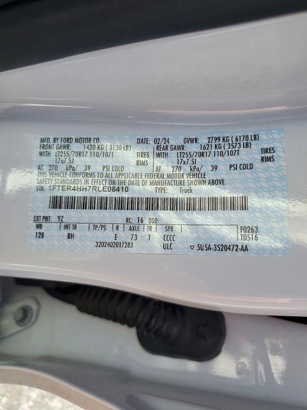 Продаж на аукціоні авто 2024 Ford Ranger, vin: 1FTER4HH7RLE08410, номер лоту: 72737396