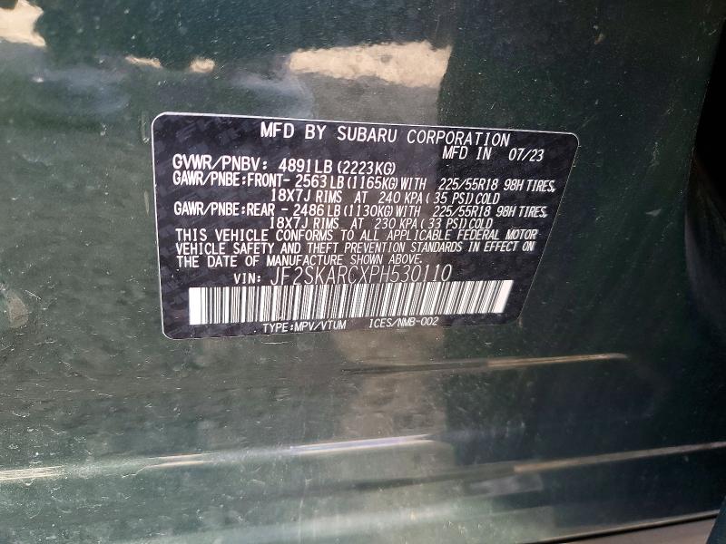 Продажа на аукционе авто 2023 Subaru Forester, vin: JF2SKARCXPH530110, номер лота: 72599566