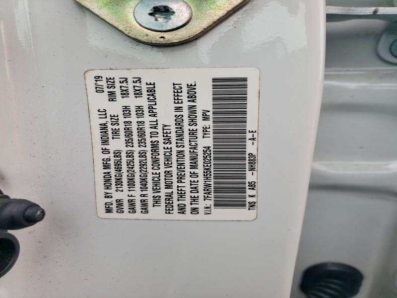 2019 Honda Cr-v მანქანა იყიდება აუქციონზე, vin: 7FARW1H55KE025254, აუქციონის ნომერი: 71828186