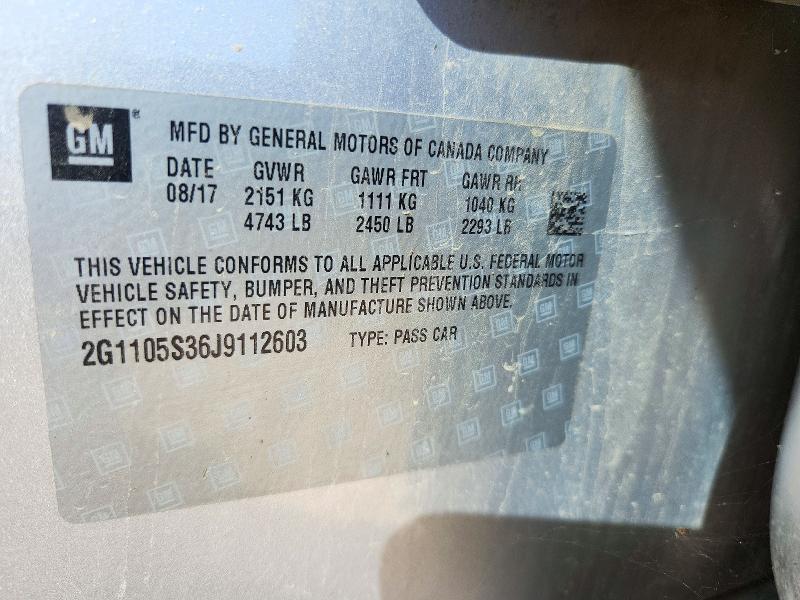 Aukcja sprzedaży 2018 Chevrolet Impala, vin: 2G1105S36J9112603, numer aukcji: 72767996
