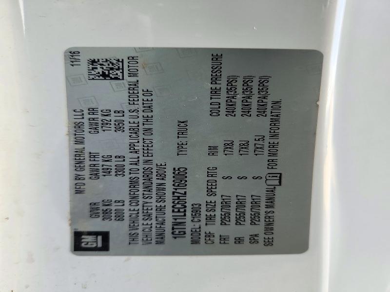 Aukcja sprzedaży 2017 Gmc Sierra, vin: 1GTN1LEC6HZ169065, numer aukcji: 72963426