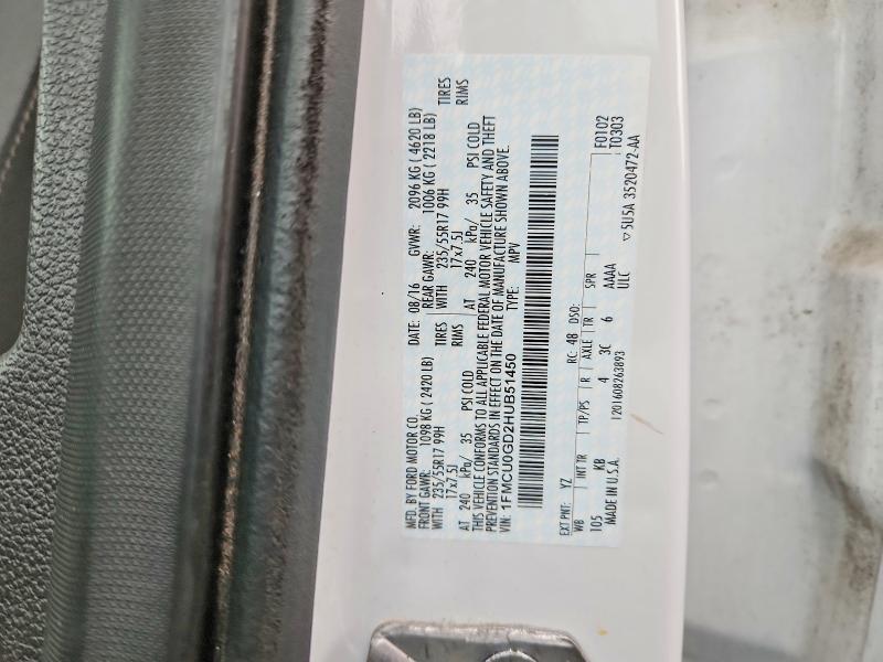 Продаж на аукціоні авто 2017 Ford Escape, vin: 1FMCU0GD2HUB51450, номер лоту: 71486476