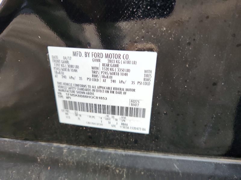 Продаж на аукціоні авто 2017 Ford Explorer, vin: 1FM5K8B88HGC81853, номер лоту: 70896186