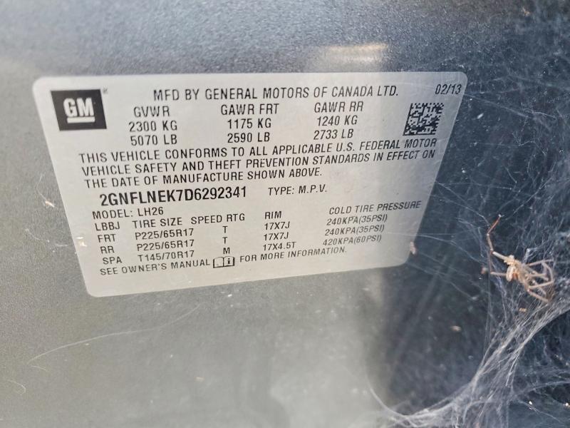 2013 Chevrolet Equinox მანქანა იყიდება აუქციონზე, vin: 2GNFLNEK7D6292341, აუქციონის ნომერი: 71766506