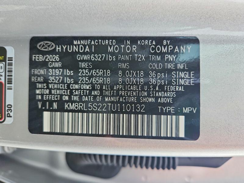 Продаж на аукціоні авто 2026 Hyundai Palisade, vin: KM8RL5S22TU110132, номер лоту: 71364316