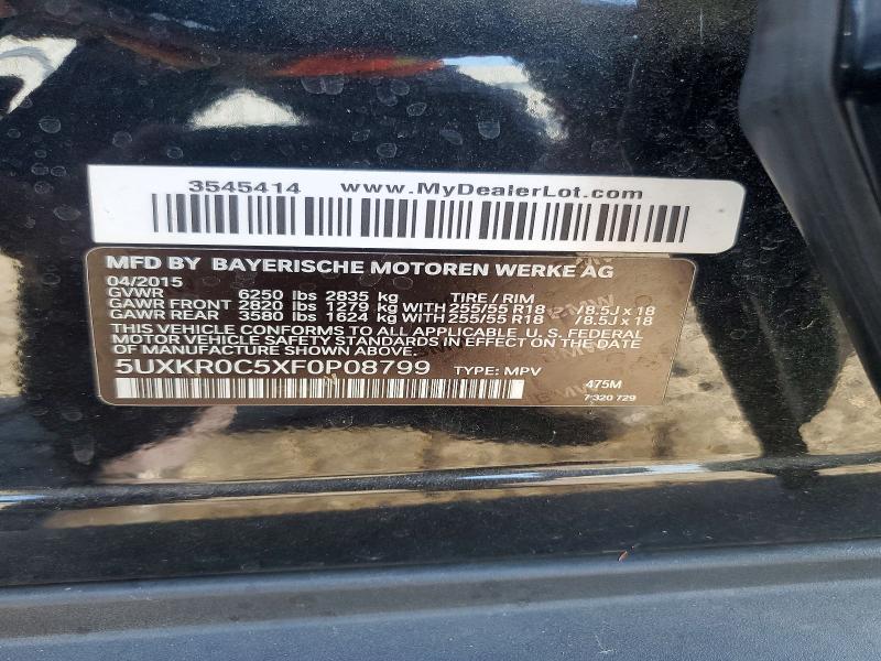 71760226 :رقم المزاد ، 5UXKR0C5XF0P08799 vin ، 2015 Bmw X5 مزاد بيع