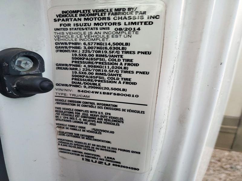 Продажа на аукционе авто 2015 Isuzu Npr Hd, vin: 54DC4W1B8FS800610, номер лота: 73298346