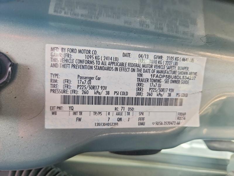Продажа на аукционе авто 2013 Ford C-max, vin: 1FADP5BU8DL534237, номер лота: 71238276