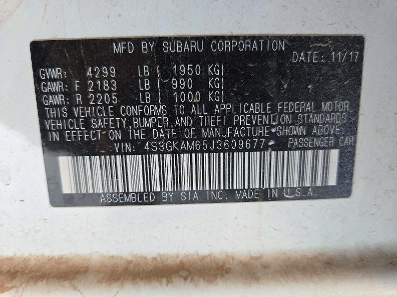 Продаж на аукціоні авто 2018 Subaru Impreza, vin: 4S3GKAM65J3609677, номер лоту: 72421656