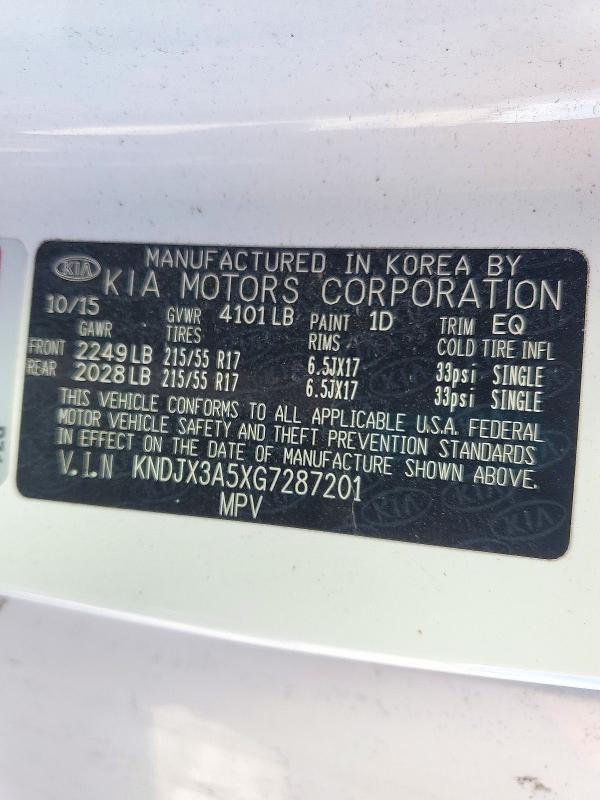 Продажа на аукционе авто 2016 Kia Soul, vin: KNDJX3A5XG7287201, номер лота: 71321206