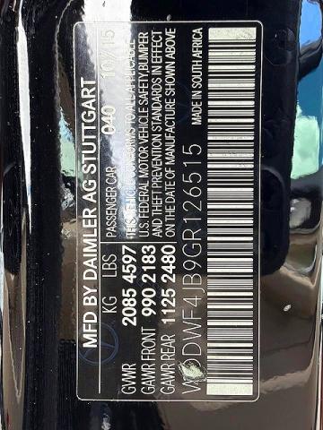 2016 Mercedes-benz C მანქანა იყიდება აუქციონზე, vin: WDDWF4JB9GR126515, აუქციონის ნომერი: 72107386