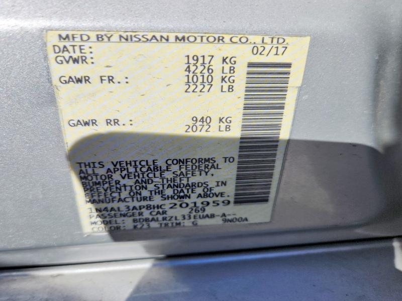 Продаж на аукціоні авто 2017 Nissan Altima, vin: 1N4AL3AP8HC201959, номер лоту: 71370716
