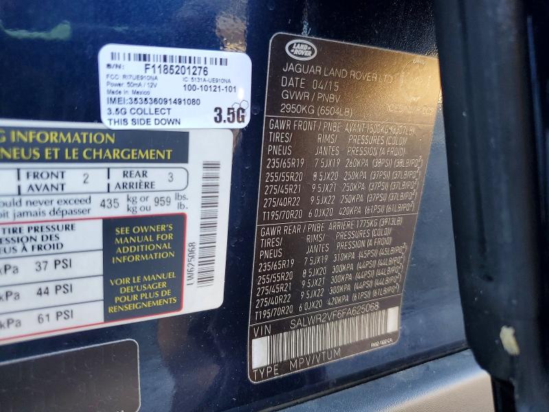 Продажа на аукционе авто 2015 Land Rover Range Rover Sport, vin: SALWR2VF6FA625068, номер лота: 70918956