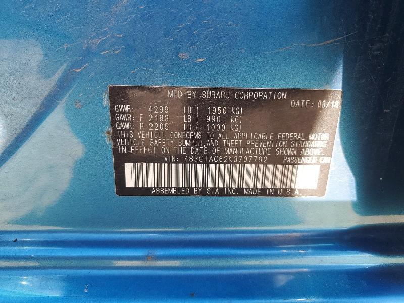 Aukcja sprzedaży 2019 Subaru Impreza, vin: 4S3GTAC62K3707792, numer aukcji: 71482556