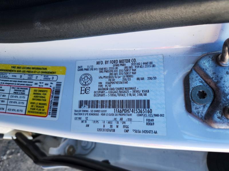 Продажа на аукционе авто 2014 Ford Fusion, vin: 1FA6P0H74E5365160, номер лота: 71307876