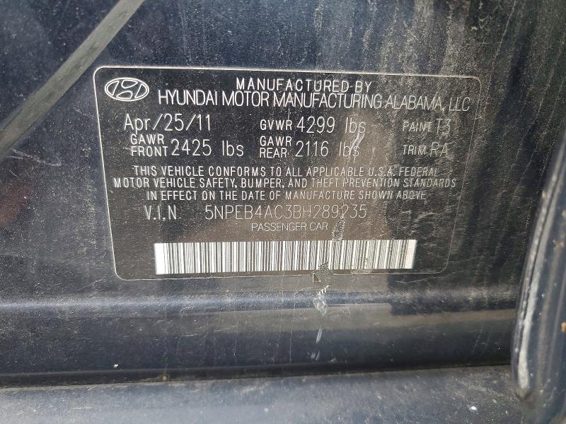 Продажа на аукционе авто 2011 Hyundai Sonata, vin: 5NPEB4AC3BH289235, номер лота: 71247486