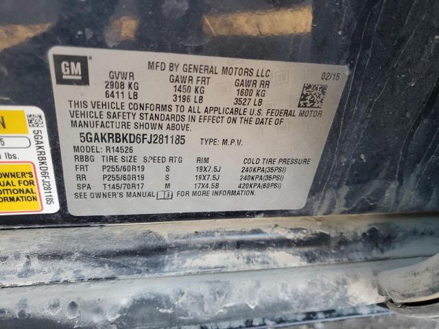 Aukcja sprzedaży 2015 Buick Enclave, vin: 5GAKRBKD6FJ281185, numer aukcji: 75889093