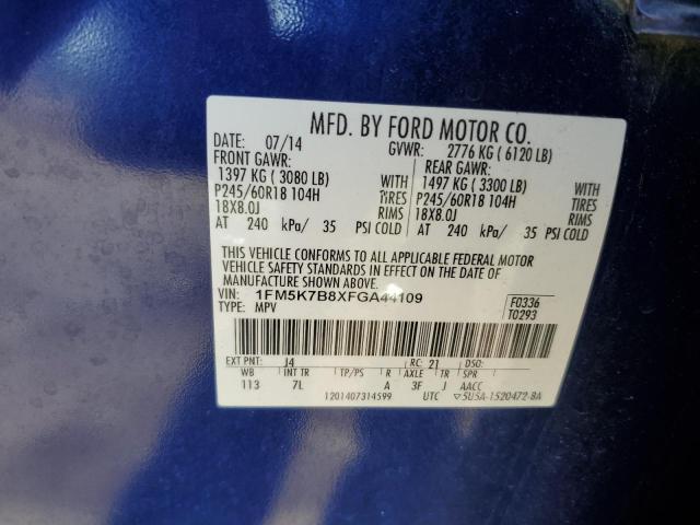 Aukcja sprzedaży 2015 Ford Explorer, vin: 1FM5K7B8XFGA44109, numer aukcji: 76075103