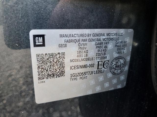 2018 Chevrolet Malibu Lt მანქანა იყიდება აუქციონზე, vin: 1G1ZD5ST7JF183517, აუქციონის ნომერი: 76193253