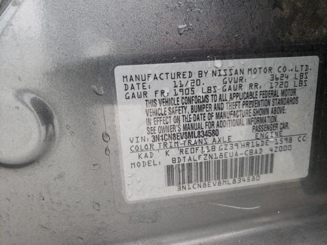 Aukcja sprzedaży 2021 Nissan Versa Sv, vin: 3N1CN8EV8ML834580, numer aukcji: 75917213