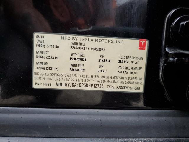 74258183 :رقم المزاد ، 5YJSA1CP5DFP12726 vin ، 2013 Tesla Model S مزاد بيع