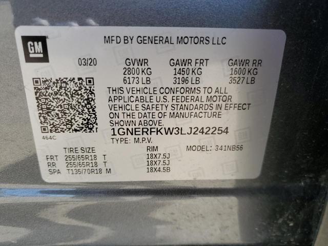 75048673 :رقم المزاد ، 1GNERFKW3LJ242254 vin ، 2020 Chevrolet Traverse Ls مزاد بيع