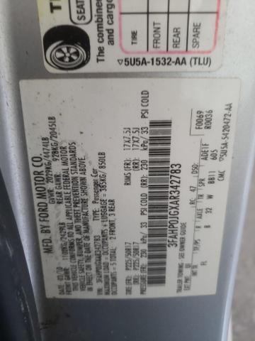 74875253 :رقم المزاد ، 3FAHP0JGXAR342783 vin ، 2010 Ford Fusion Sel مزاد بيع