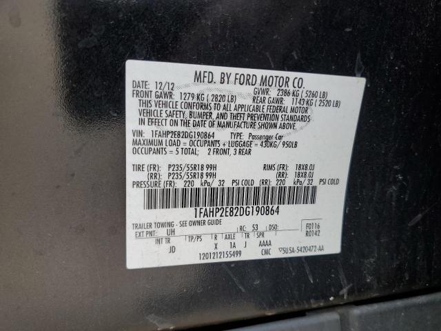 77134673 :رقم المزاد ، 1FAHP2E82DG190864 vin ، 2013 Ford Taurus Sel مزاد بيع