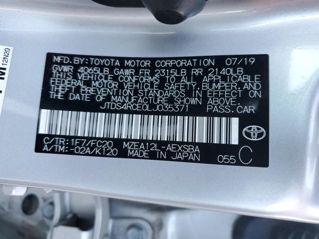 Aukcja sprzedaży 2020 Toyota Corolla Se, vin: JTDS4RCE0LJ035371, numer aukcji: 75382063