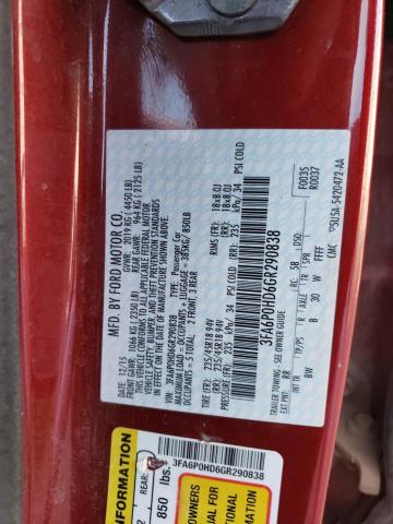 Aukcja sprzedaży 2016 Ford Fusion Se, vin: 3FA6P0HD6GR290838, numer aukcji: 76594523