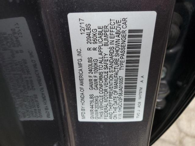 Продаж на аукціоні авто 2018 Honda Accord Exl, vin: 1HGCV2F58JA010057, номер лоту: 77101873