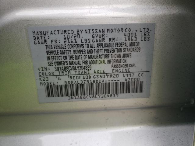 Продаж на аукціоні авто 2020 Nissan Sentra Sv, vin: 3N1AB8CV8LY304839, номер лоту: 75666823