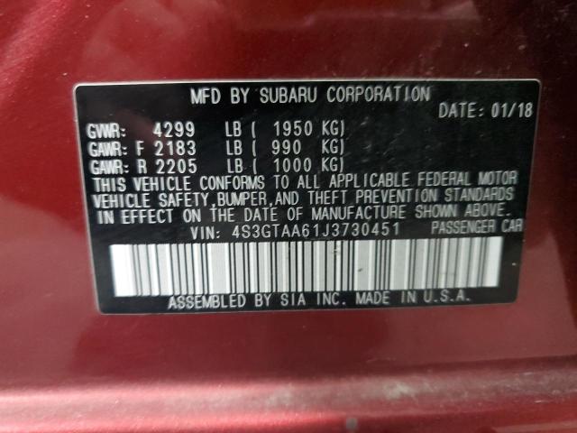 2018 Subaru Impreza მანქანა იყიდება აუქციონზე, vin: 4S3GTAA61J3730451, აუქციონის ნომერი: 76611663