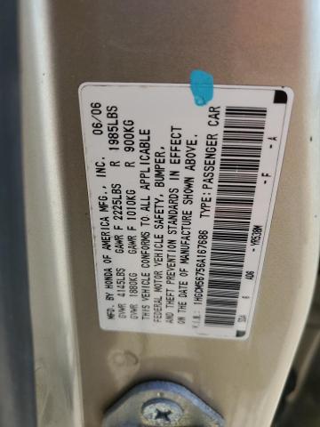 74241853 :رقم المزاد ، 1HGCM56756A167686 vin ، 2006 Honda Accord Ex مزاد بيع
