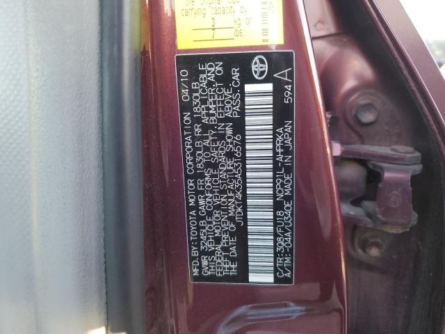 Продаж на аукціоні авто 2010 Toyota Yaris, vin: JTDKT4K35A5316576, номер лоту: 76652033