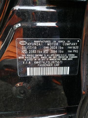 77815893 :رقم المزاد ، KMHD74LF3LU975671 vin ، 2020 Hyundai Elantra Se مزاد بيع