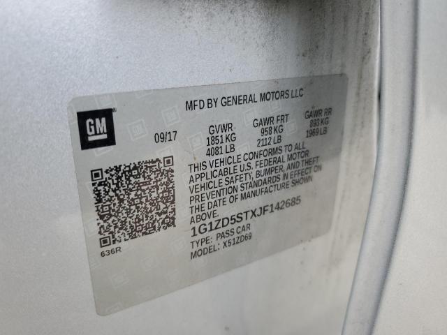 Продаж на аукціоні авто 2018 Chevrolet Malibu Lt, vin: 1G1ZD5STXJF142685, номер лоту: 75816413