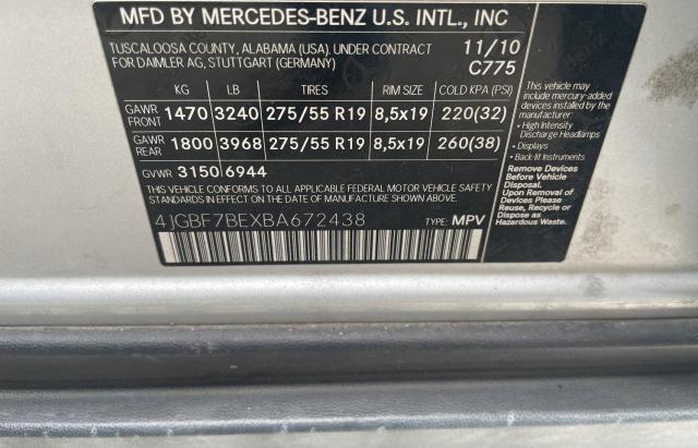 Продажа на аукционе авто 2011 Mercedes-benz Gl 450 4matic, vin: 4JGBF7BEXBA672438, номер лота: 77563153