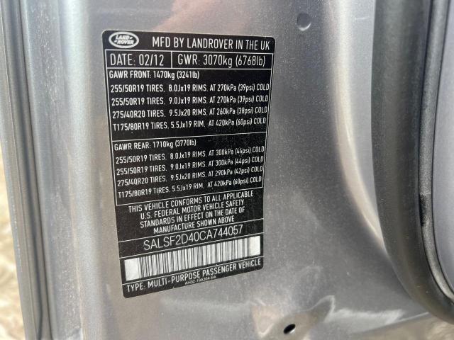 Продаж на аукціоні авто 2012 Land Rover Range Rover Sport Hse, vin: SALSF2D40CA744057, номер лоту: 75500323