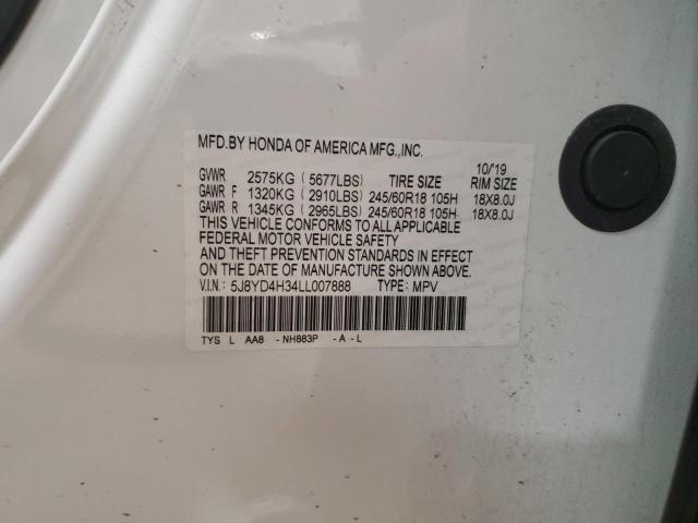Auction sale of the 2020 Acura Mdx, vin: 5J8YD4H34LL007888, lot number: 74481483