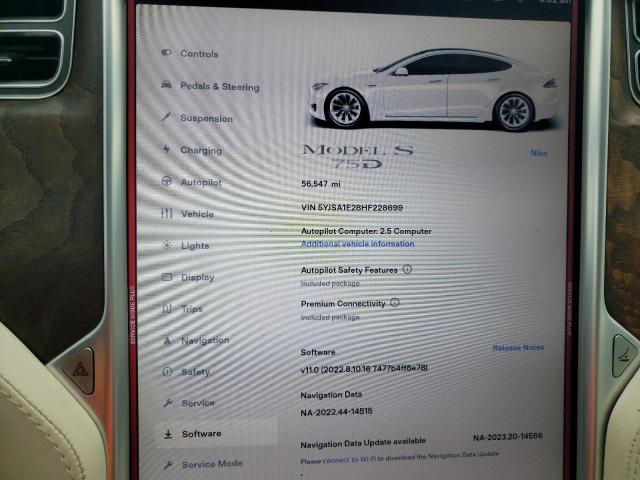 Продажа на аукционе авто 2017 Tesla Model S, vin: 5YJSA1E28HF228699, номер лота: 74457143