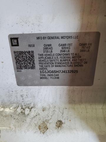 75881143 :رقم المزاد ، 1G1JG6SH7J4132925 vin ، 2018 Chevrolet Sonic مزاد بيع