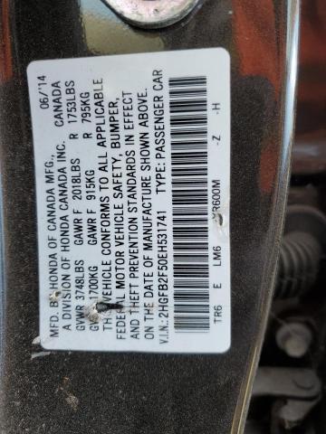 2014 Honda Civic Lx მანქანა იყიდება აუქციონზე, vin: 2HGFB2F50EH531741, აუქციონის ნომერი: 76314443
