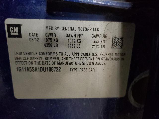Продаж на аукціоні авто 2013 Chevrolet Malibu Ls, vin: 1G11A5SA1DU108722, номер лоту: 77392873