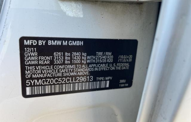 75366393 :رقم المزاد ، 5YMGZ0C52CLL29613 vin ، 2012 Bmw X6 M مزاد بيع