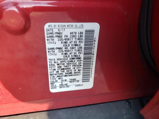 77845113 :رقم المزاد ، JN8AT2MV3HW284427 vin ، 2017 Nissan Rogue S مزاد بيع