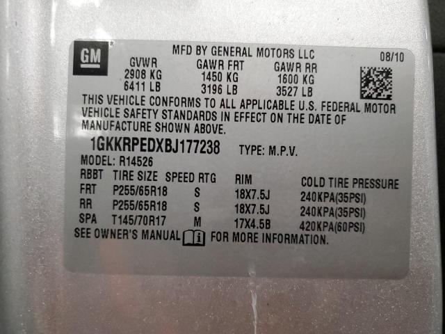 Aukcja sprzedaży 2011 Gmc Acadia Sle, vin: 1GKKRPEDXBJ177238, numer aukcji: 76354803