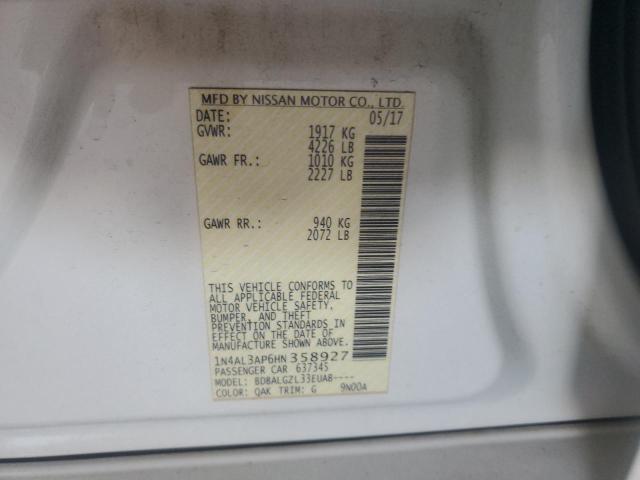 Aukcja sprzedaży 2017 Nissan Altima 2.5, vin: 1N4AL3AP6HN358927, numer aukcji: 75505483