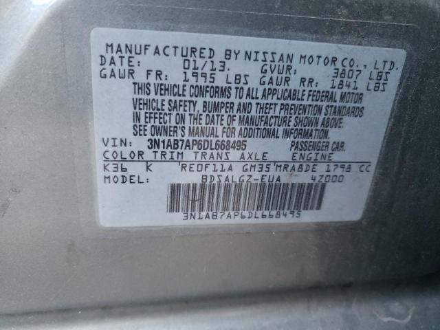 Продаж на аукціоні авто 2013 Nissan Sentra S, vin: 3N1AB7AP6DL668495, номер лоту: 77152703